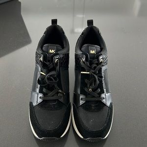 Michael Kors Georgie Nylon & Crocodile Embossed Leather Trainer. US size 7.